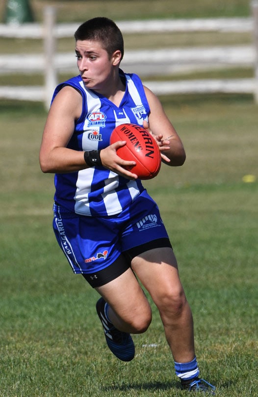 MadisonAramalThum.jpg Madison Aramal and the Etobicoke Lady Roos won their third straight premiership last season. Picture: Rob Colburn - AFLW